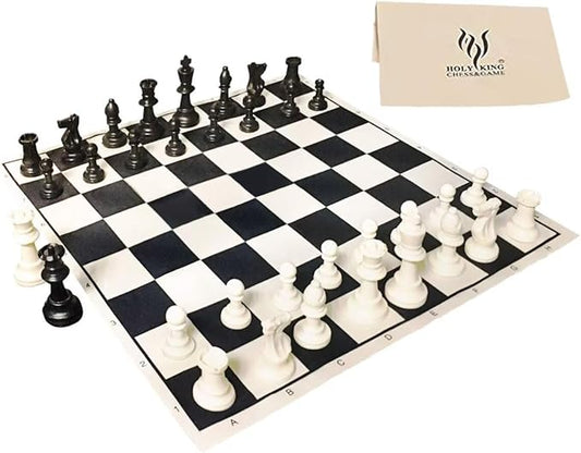 HOLYKING Compact Easy Carry Cloth Chess Set 15.7'' Chess Board, Portable Travel Chess Game Set, Roll Up Combination Beginner Chess Set for Kids and Adults