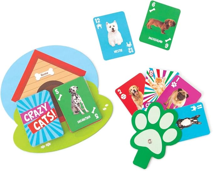 Playhouse Crazy Cats! Crazy 8s Preschool Card Game with Paw Shaped Easy Card Holders