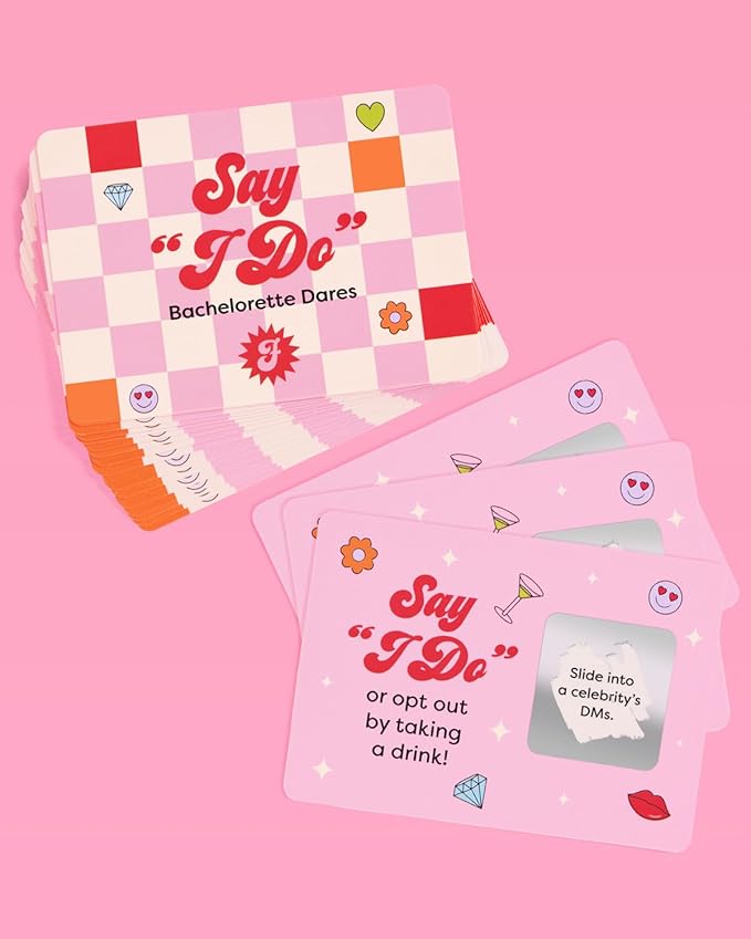 xo, Fetti Bachelorette Scratch Off Card Game Gift - 25 Dares | Bachelorette Party Decorations, Bride to Be Gag Gift, Bridesmaid Favors, Bridal Shower Supplies, Dare Girls Night Out