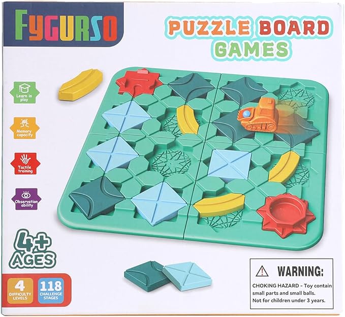STEM Board Games, Puzzle Logical Builder Kids Toys, Preschool Montessori Brain Teasers Birthday Gifts for Kids 4-8 Years Old