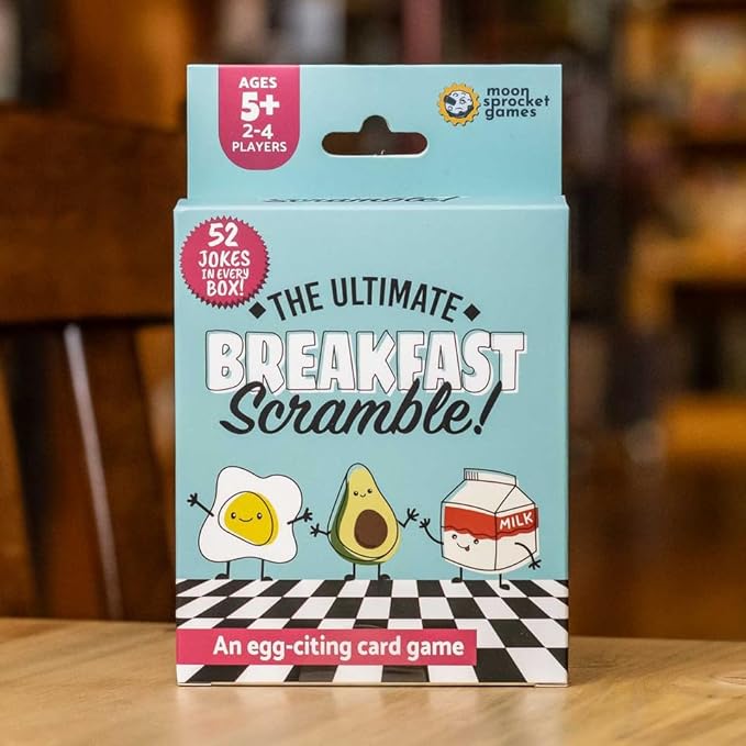 The Ultimate Breakfast Scramble Card Game - Fast-Paced Family Game, 52 Jokes in Every Box! Fun Strategy Game for Kids & Adults, Ages 5+, 2-4 Players, 15 Min Playtime, Made by Moon Sprocket Games