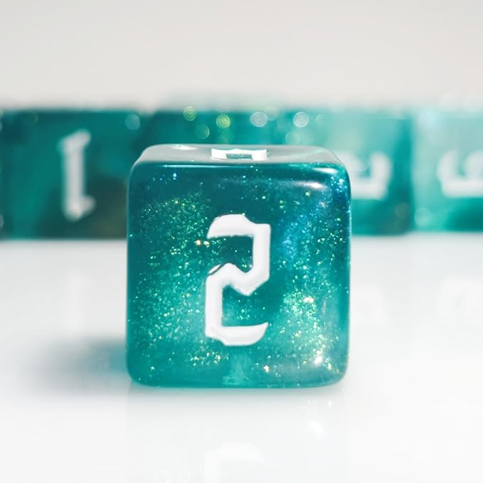 10 PC D6 dice 16mm Acrylic Dice Set for RPG MTG DND Dice Table Games and Board Games (Cyan)