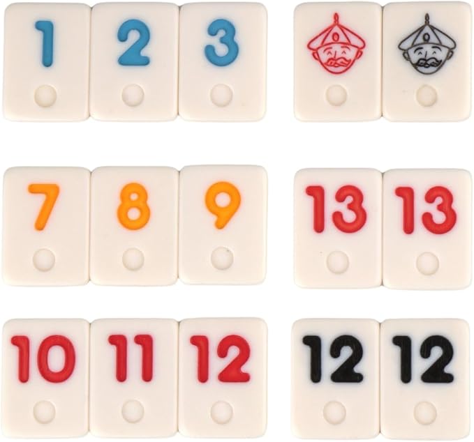 Travel Rummy Game Set, Includes 4 Sturdy Racks, and a Carrying Case, 106 Tiles Rummy, Suitable for Birthday, Anniversary, New Year