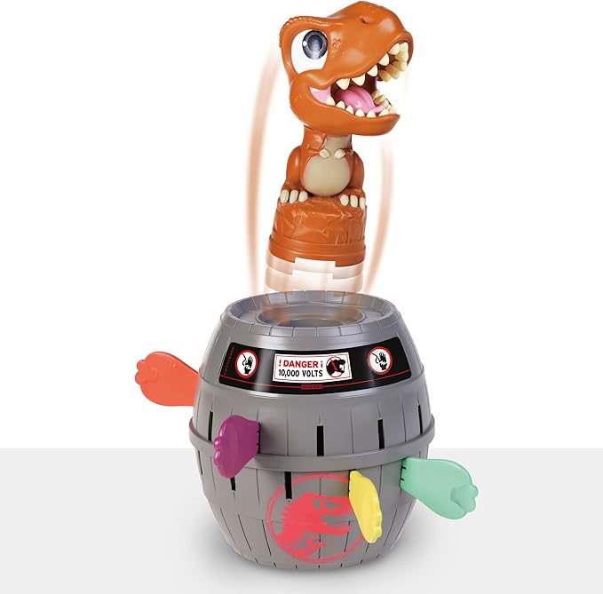 TOMY Pop Up T-Rex Board Game - Family and Preschool Kids Games for Family Game Night - Kids Activities and Jurassic World Toys - 2-4 Players - Ages 4 Years and Up