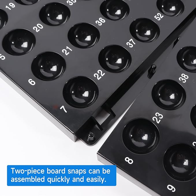 GSE Games & Sports Expert Bingo Master Board for 7/8" Balls, Black Bingo Calling Board for Parties, Large Groups, Family Game Nights