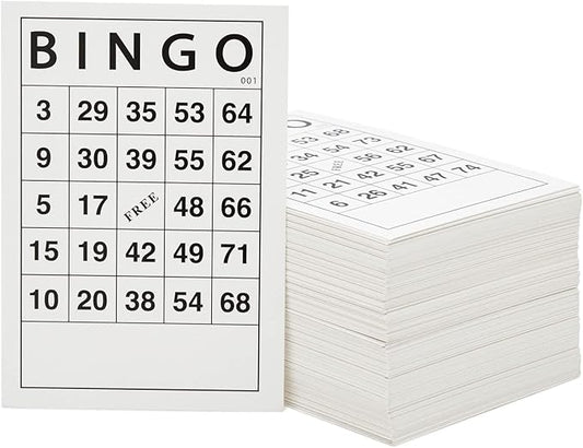 Juvale 180 Sheets Reusable Paper Bingo Cards Bulk for Adults, Disposable Number Game Set for Large Groups (4x6 in)