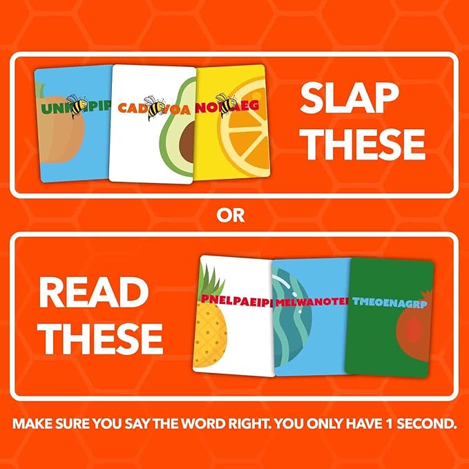 QUOKKA Family Word Games for Adults and Kids - Guess-in-Seconds Fun Spelling Slap Card Game for 2-6 Players - Hilarious Board Game for Family Night Ages 7+ to Make Your Brain Go Bananas