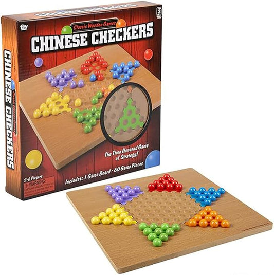 The Dreidel Company Classic Wooden Board Games, Great for Prizes, 10" (10" Wooden Chinese Checkers)