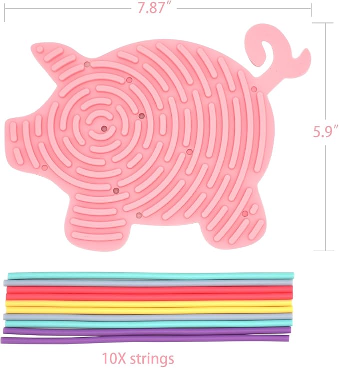 Sensory Activity Board Busy Board for Toddlers with Fine Motor Skills Development,Travel Toy for Kids 3+Years(Pig)