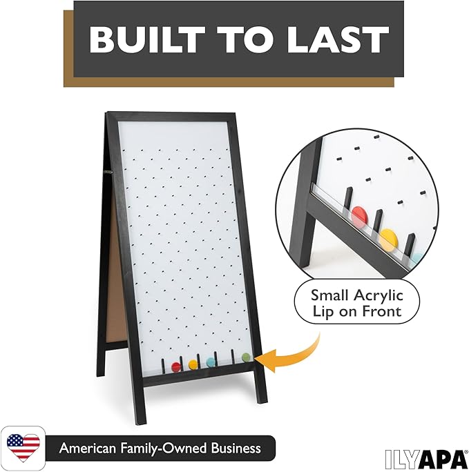 Ilyapa Extra Large Prize Drop Board Game - 28x57 Inch Portable Penny Drop Game for Events, Trade Show & Carnival - Includes 20 Coin Discs, Double Sided Wooden A-Frame Whiteboard Sign, Eraser