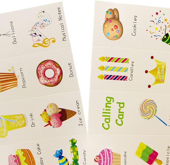 Birthday Bingo Game 24 Players for Kids Birthday Party Games for Kids Supplies