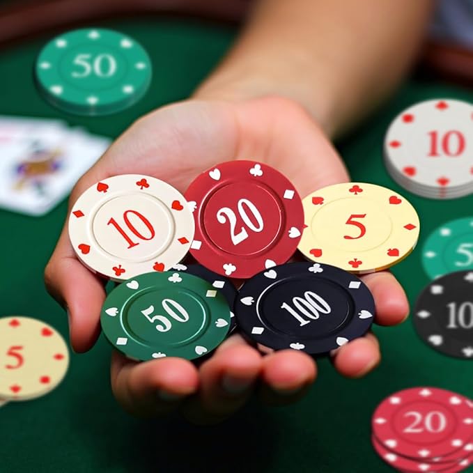 ZLIXING 3 Pcs Dice with 50 Pcs Poker Chips for Left Right Center Dice Game Set Family Board Games Travel Party Funny Cool Stuff Gadgets