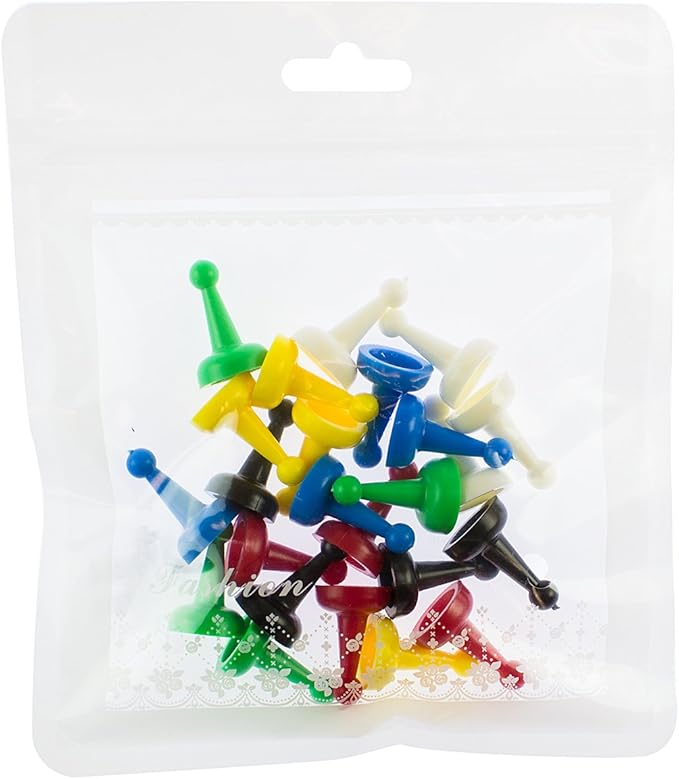 Super Z Outlet Assorted 1" Inch Multi-Color Pawns Pieces for Board Games, Component, Tabletop Markers, Arts & Crafts - Pack of 24