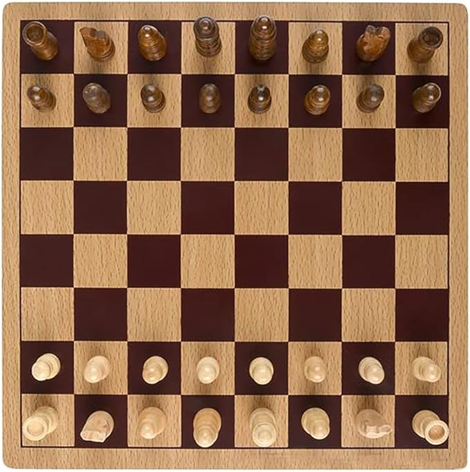 The Dreidel Company Classic Wooden Board Games, Great for Prizes, 10" (10" Wooden Chess)