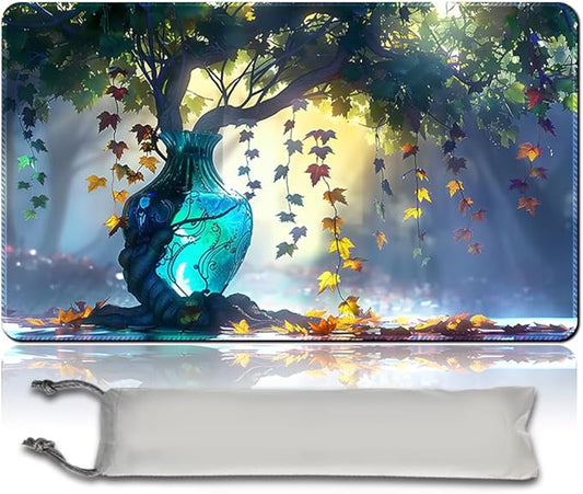 MTG Playmat 23.6x13.8 Inch Board Game Card Game Trading Card Game Mat Mouse Pad TCG Game Mat Stitched Edge Smooth Surface Rubber Base for Board Games,Card Showdown. (MTA90)