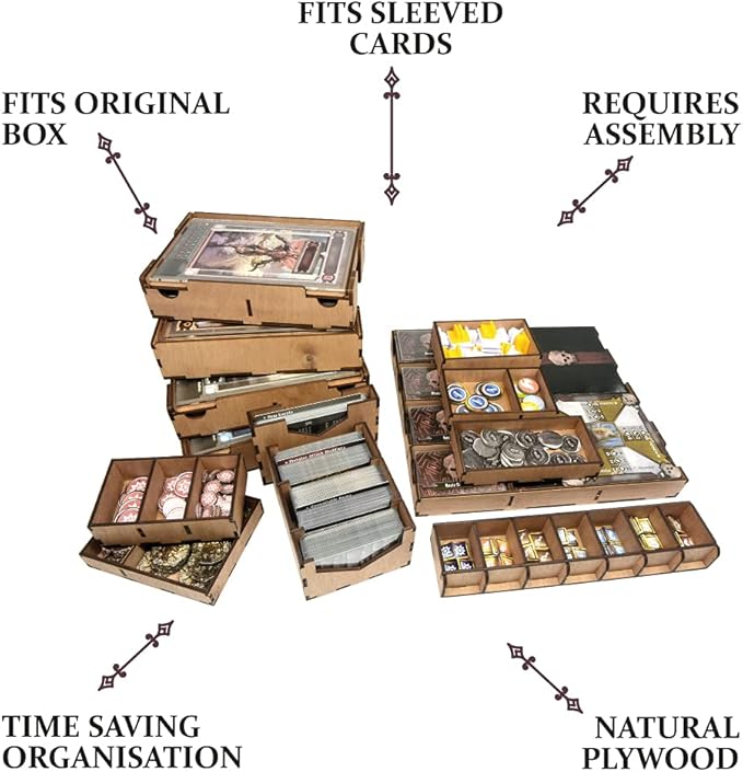 SMONEX Organizer Compatible with Gloomhaven Jaws of The Lion - Convenient Board Game Organizer Box with Four Player Trays