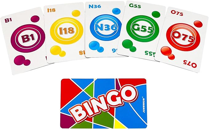 Bingo Jumbo Calling Cards-Pack of 86-Colorful Bingo Cards-5.45"x3.35"per Card-Bingo Games for Adults, Seniors, and Family