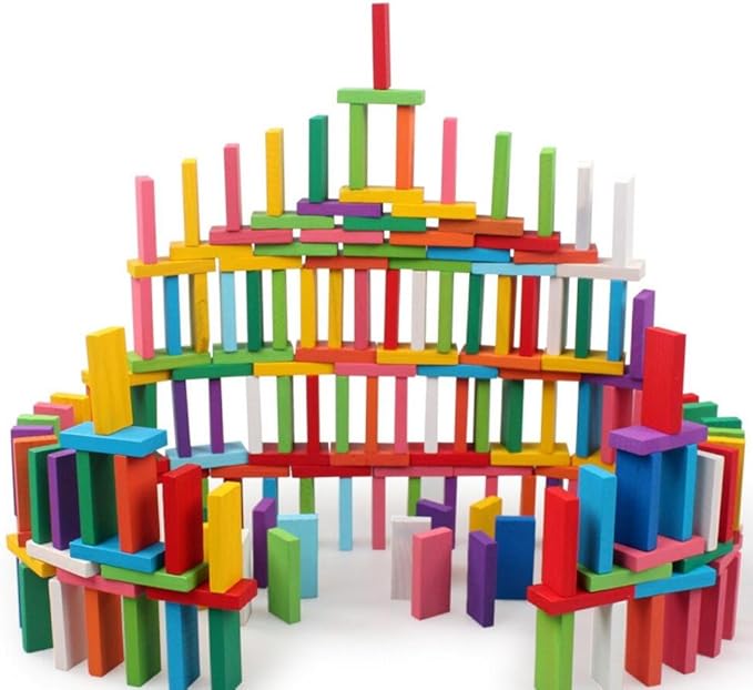 120pcs Wooden Dominos Blocks Set, Kids Game Educational Play Toy, Domino Racing Toy Game (120PCS)