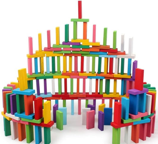 120pcs Wooden Dominos Blocks Set, Kids Game Educational Play Toy, Domino Racing Toy Game (120PCS)
