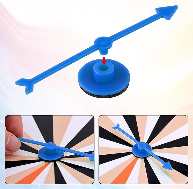 12pcs Arrow Game Spinners, 4 Colors Plastic Spinner Game Pointer Accessories Magnetic Spinners for Classroom Board Game Spinners for Activities DIY Projects (Green, Yellow, Red, White)