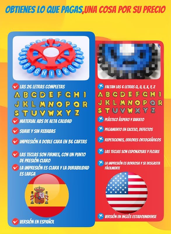 26 Teclas Basta Juego De Mesa, Juegos De Mesa En EspañOl, Spanish Games, Quick Thinking Letter Pressing Word Game, A Great Board Game for Family and Friends (MX)