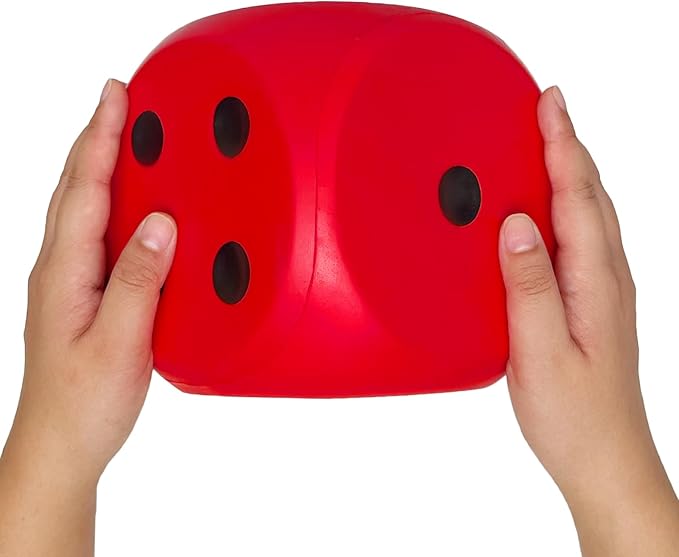Giant 5.9 Inches Kawaii Foam Dice: A Fun-Filled, Educational Toy for Game Nights and Learning Sessions (Lucky Red)