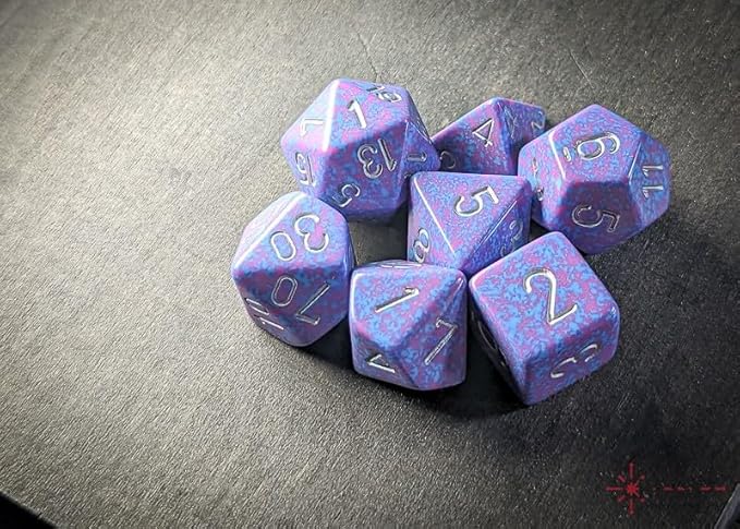 Chessex CHX25347 Dice-Speckled Silver Tetra Set