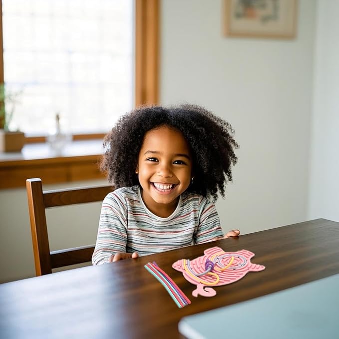 Sensory Activity Board Busy Board for Toddlers with Fine Motor Skills Development,Travel Toy for Kids 3+Years(Pig)
