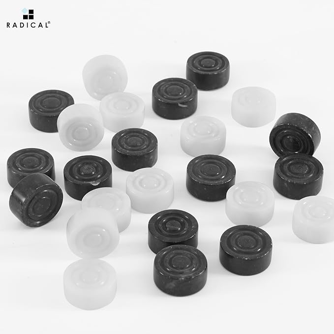 Radicaln Marble Checker Figures 1.25'' inches Black and White Handmade Checkers Board Game Family Board Game Draughts Checker Sports & Outdoor Game