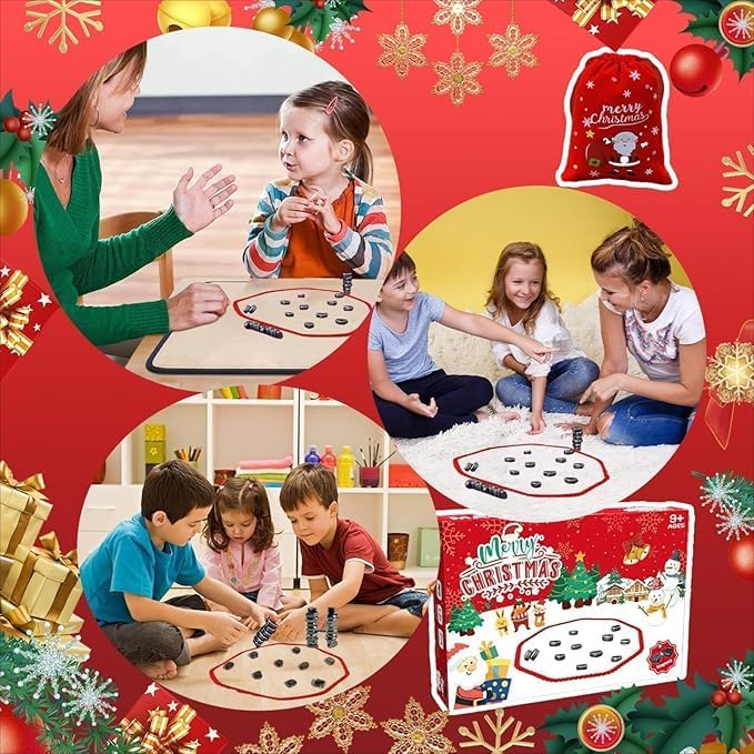 Magnetic Chess Game,Magnetic Chess with String - Portable Intellectual Battle & Strategy Board Game for Family Game Night | Fun Educational Gift(Red)
