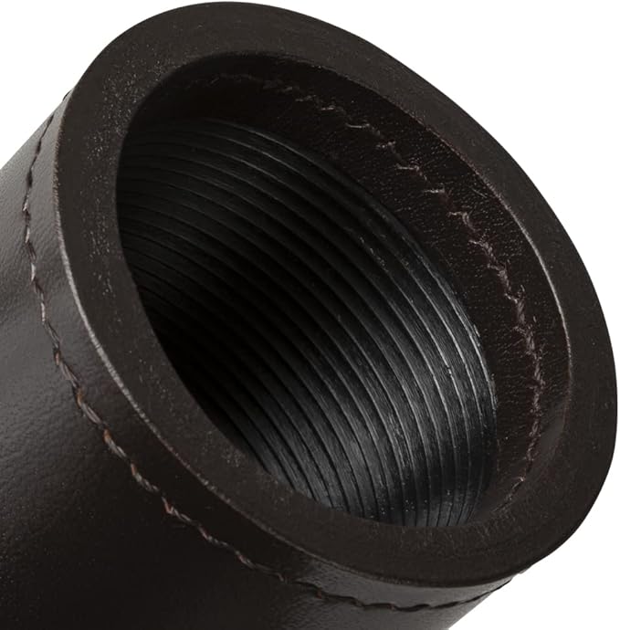 WE Games Professional, Handmade Dark Brown Leather Dice Cup Set - 5 Dice & Cloth Carry Bag