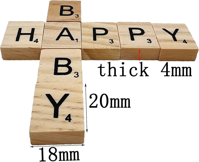300 Pcs Scrabble Letters, Wood Scrabble Tiles for Crafts Making Crossword Game