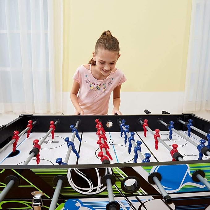 MD Sports 48 Inch 12 in 1 Combo Manual Scoring System Multi Game Room Table with Air Powered Hockey, Basketball, Foosball, Checkers, Chess, & More