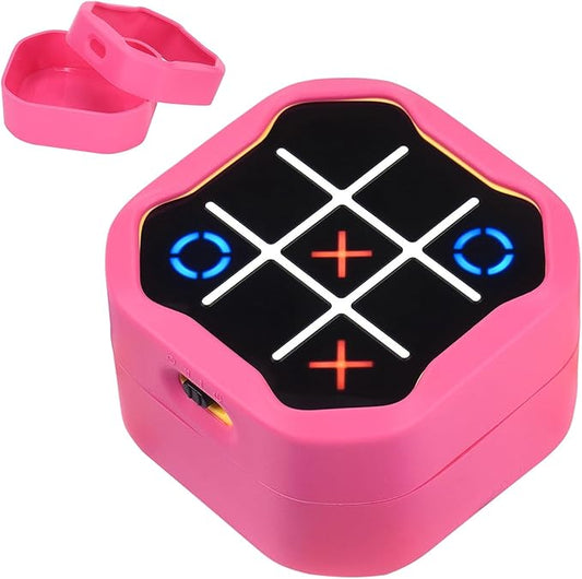 YouKnow Silicone Case Compatible with GiiKER Tic Tac Toe Bolt Game 3-in-1 Handheld Puzzle Game Console, Fidget Toys Board Games Cover for Kids and Adults (Case Only) (Pink)