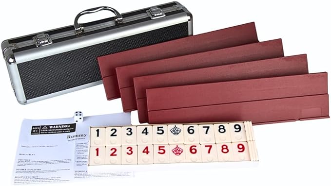 Premium Travel Rummy Game Set with Aluminium Case, 106 Tiles Rummy, Suitable for Birthday, Anniversary, New Year