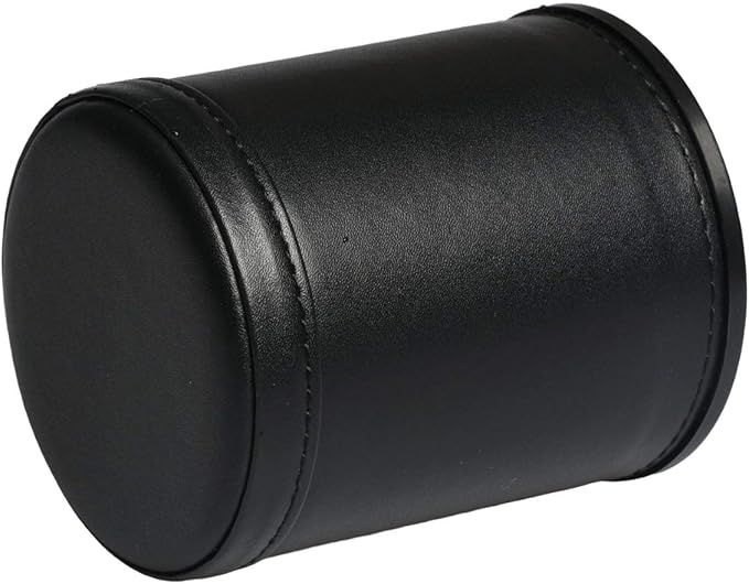 Leatherette Dice Cup Felt Lining Shaker Quiet for Playing Yahtzee/ Farkle/ Liars Dice/ Board Game