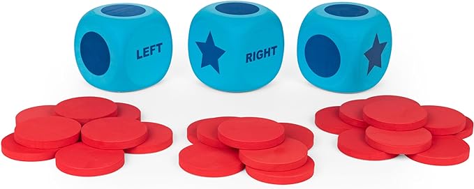 Spin Master Games, Left Center Right Giant Edition, Family Game for Indoor & Outdoor Fun with Big Oversized Board, for Family and Kids, 2-4 Players, Ages 6 & Up