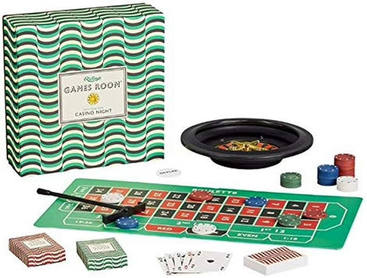 Ridley’s Casino Night Set – Fun Casino Night Games for Ages 14+ – All Supplies Included for Pontoon, Texas Hold-em Poker and Roulette – Fun Gambling Games for Casino Night