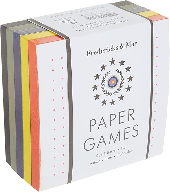 Princeton Architectural Press Fredericks & Mae Paper Games: Dots & Boxes - Hex - Hedron - Nim - Tic-Tac-Toe