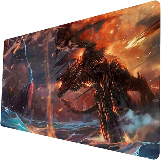 MTG Playmat, Game Play Mat for MTG TCG 24 x 14 inches Trading Card Inked Game Playmats with Storage Bag Smooth Rubber Surface Battle Game