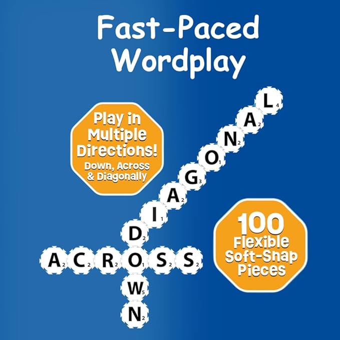 Game Travel Edition, Word Puzzle for Adults, Family, and Kids, Fun Game for Ages 8+, Travel Size, 1-2 Players