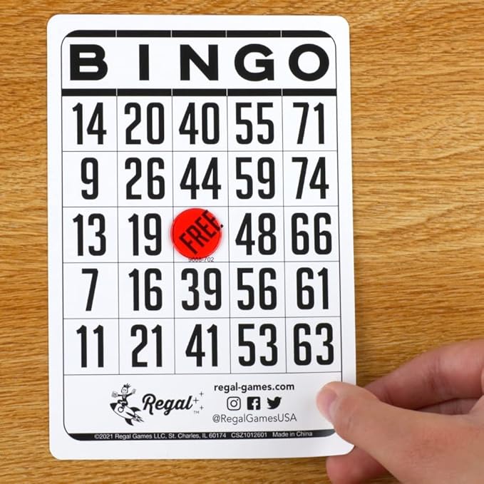 Regal Bingo Classic Bingo Cards Deck Reusable - Bingo Games for Family - 200 Playing Cards - White