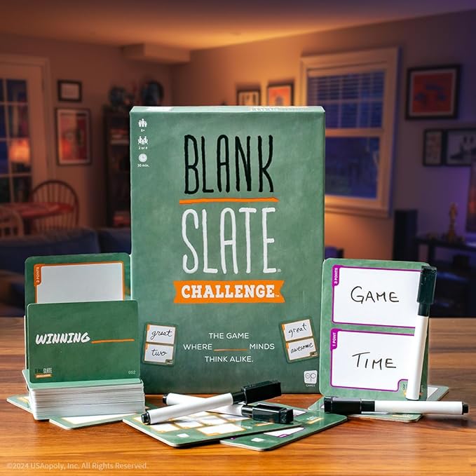 USAOPOLY Blank Slate Challenge| Fun Family Friendly Board Game | Party Board Game | 2 or 4 Players | Ages 8+ | 20 Minutes