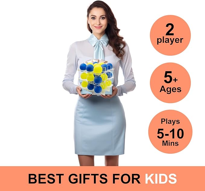 Qubic-3D Tic Tac Toe Game - Family stragic tic tac Toe for Kids or Adults Above 4 Years - Unique Gifts for Special Day- Great Aesthetic Board Game to Coffee Table Decor