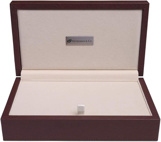 Silverman & Co. Double 6 Large Black Domino Set - Brown Case