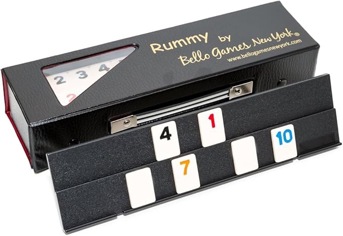 Bello Games Ninth Avenue Rummy Set Large Engraved Numbers in a Black Vinyl Case