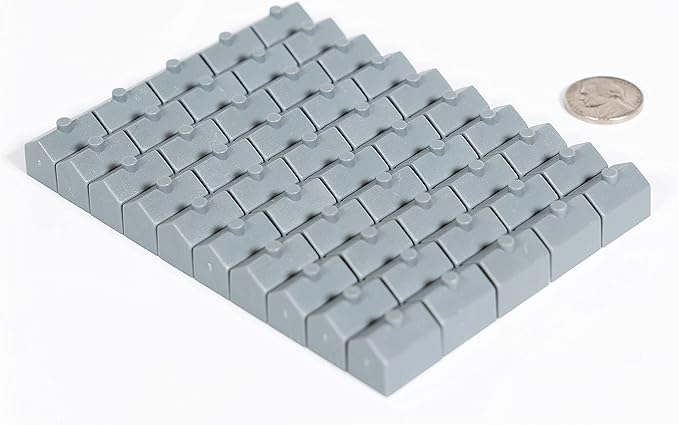 Plastic Houses: Grey Color Board Game Replacement House (Colored Miniature Town & City Buildings, Board Game Playing Pieces) | 50 Pieces