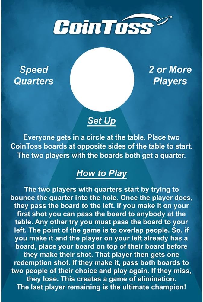 2 CoinToss Boards and Carry Case Set - Speed Quarters - Turquoise
