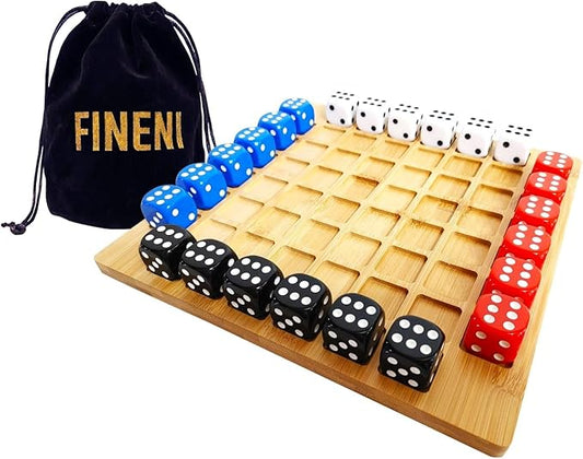 Dice Battle, 2~4 Player Board Games, 4 Player Durable Wooden Coffee Table Games for Adults, Best Bar Dice Games, Indoor Tabletop Game & 4 Players Wood Table Top Dice Game (Single(2~4)/Log)