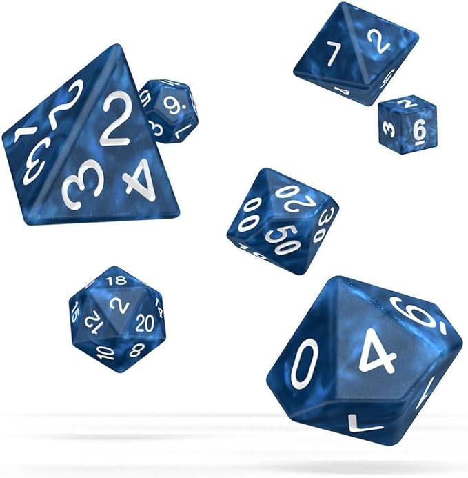 Oakie Doakie Dice RPG Set Marble - Blue (7)